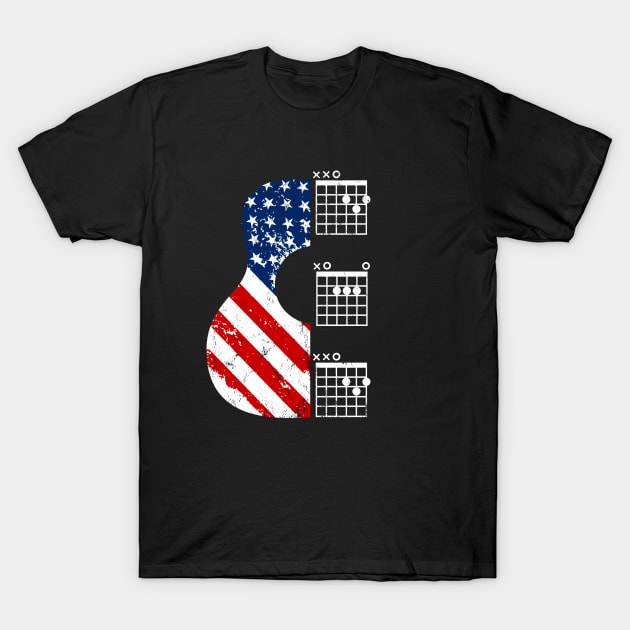 American Flag Guitar Chords DAD, Father's Day's Gift T-Shirt by meowstudio